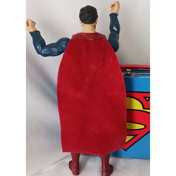 Superman Action Doll and Vintage Superman Logo Tin Lunch Box - Picture 4 of 16